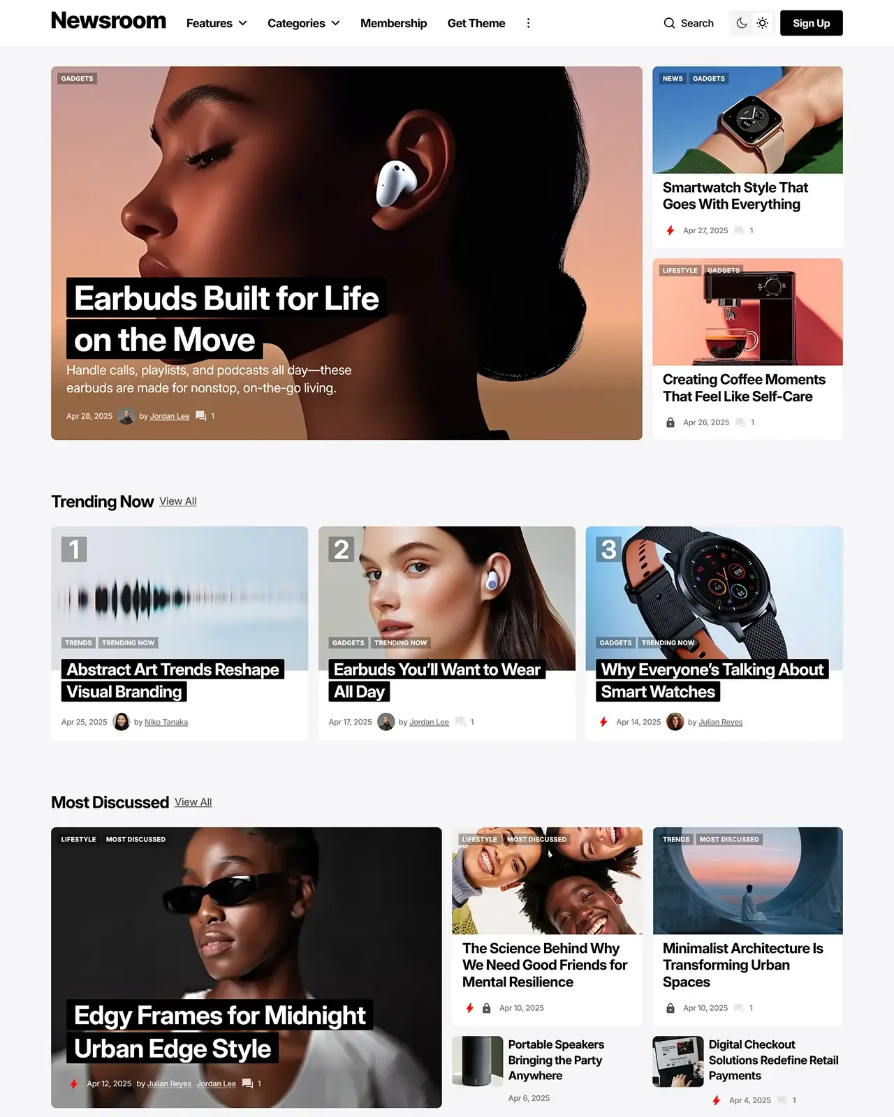 Newsroom Ghost Theme