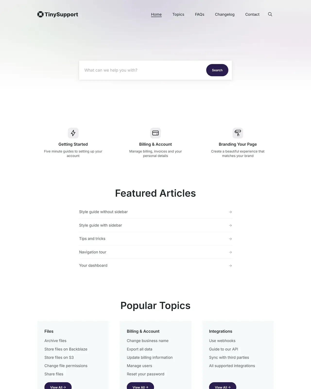 Tiny Support Ghost Theme